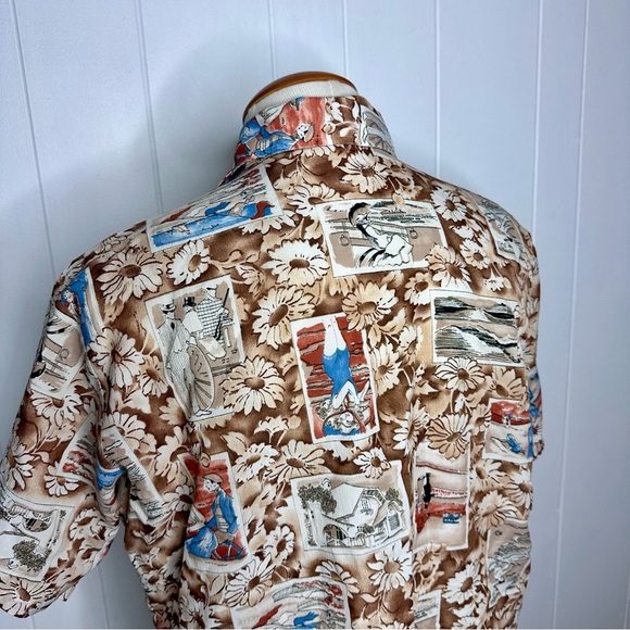 Vintage 60’s Van Heusen 417 Barkcloth Retro Hawaiian Resortwear Shirt - Picture 10 of 11